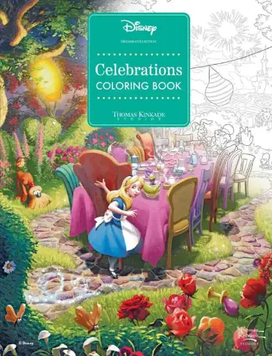 Disney Dreams Collection Thomas Kinkade Studios Celebrations Coloring Book - (Paperback)